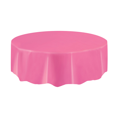 Round Plastic Tablecover Hot Pink