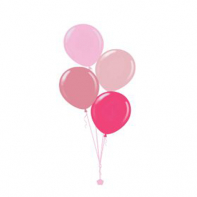 Plain Colour Helium Balloon Bouquests 4 Balloons