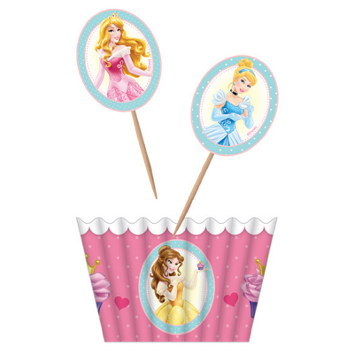 Disney Princess Cupcake Kit Holder & Topper 12PK