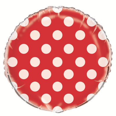 Polka Dots Ruby Red Foil Balloon
