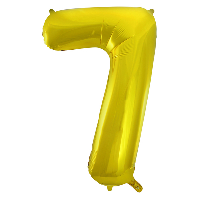 86cm 34 Inch Gaint Number Foil Balloon Gold 7 Inflated with Helium