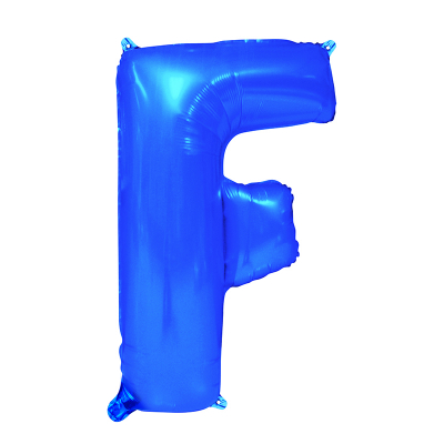 86cm 34 Inch Gaint Alphabet Letter Foil Balloon Royal Blue F Inflated with Helium