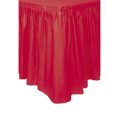 Plastic Tableskirt Red