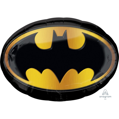 Supershape Batman Emblem Foil Balloon Inflated with Helium