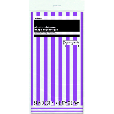 Stripes Purple Plastic Tablecover