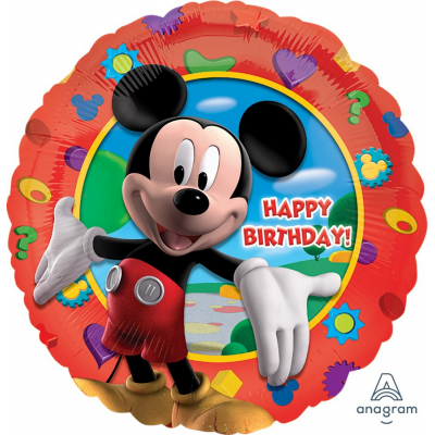 45cm Standard Mickeys Clubhouse Happy Birthday Foil Balloon Inflated with Helium