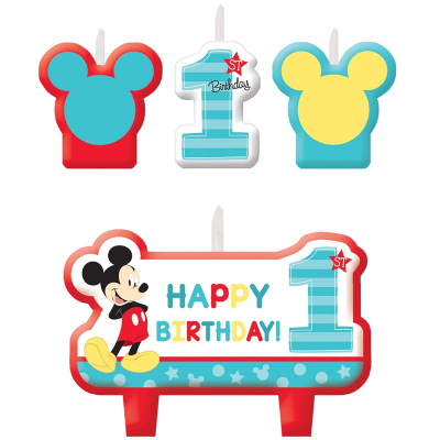 Mickey Fun To Be One Birthday Candle Set 4PK