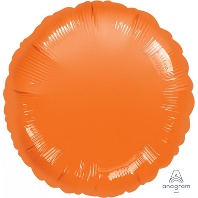 45cm Round Foil Balloon Orange Inflated with Helium
