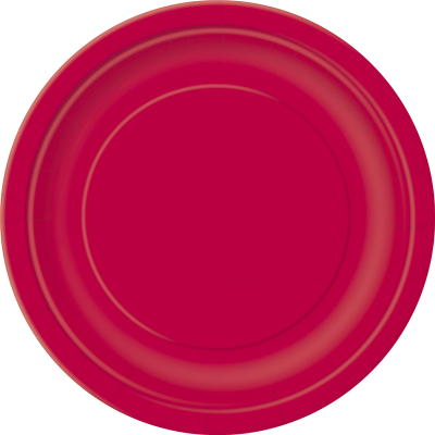 Paper Around Plates 18cm - Red 8PK