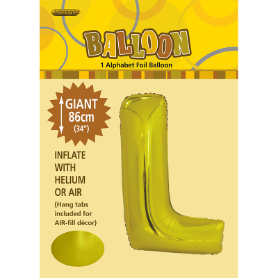 86cm 34 Inch Gaint Alphabet Foil Balloon Gold L