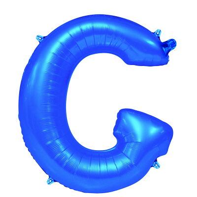 86cm 34 Inch Gaint Alphabet Letter Foil Balloon Royal Blue G Inflated with Helium