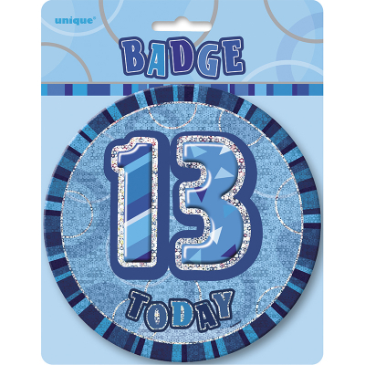Glitz Birthday Blue Badge 13th