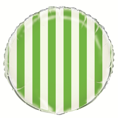 Stripes Lime Green Foil Balloon