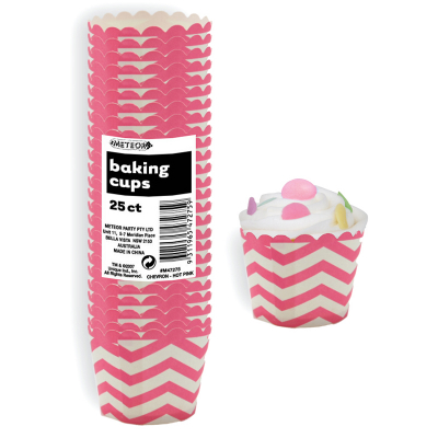 Chevron Baking Cups Hot Pink 25PK