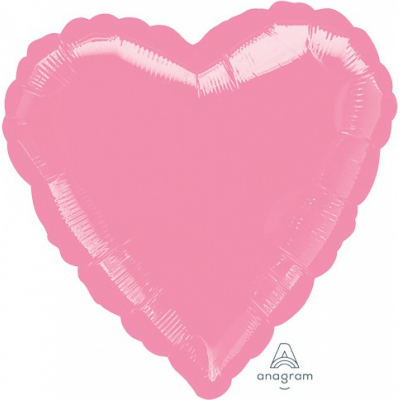 45cm Heart Foil Balloon Pink Inflated with Helium