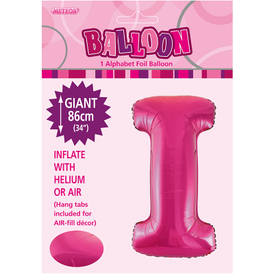 86cm 34 Inch Gaint Alphabet Foil Balloon Dark Pink I
