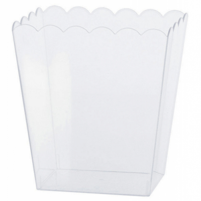 Scalloped Container Plastic Clear Small