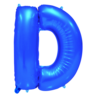 86cm 34 Inch Gaint Alphabet Letter Foil Balloon Royal Blue D Inflated with Helium