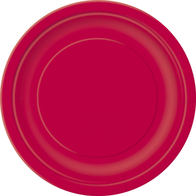Paper Around Plates 23cm - Red 8PK