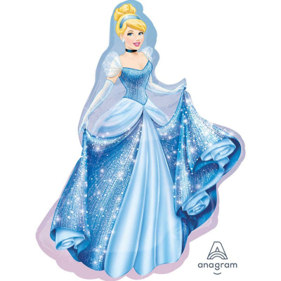 Supershape Cinderella Shape Foil Balloon Inflated with Helium