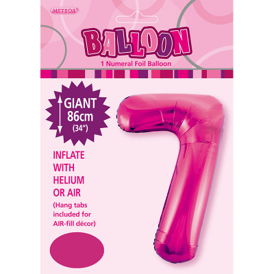 86cm 34 Inch Gaint Numeral Foil Balloon Dark Pink 7