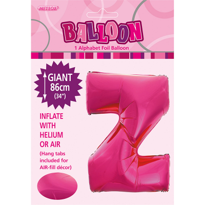 86cm 34 Inch Gaint Alphabet Foil Balloon Dark Pink Z