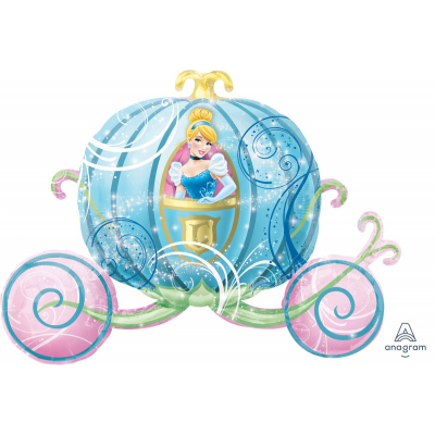 Supershape Cinderella Carriage Foil Balloon Inflated with Helium