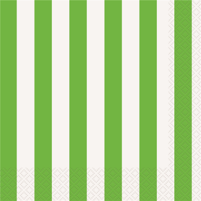 Stripes Lime Green Luncheon Napkins 16PK