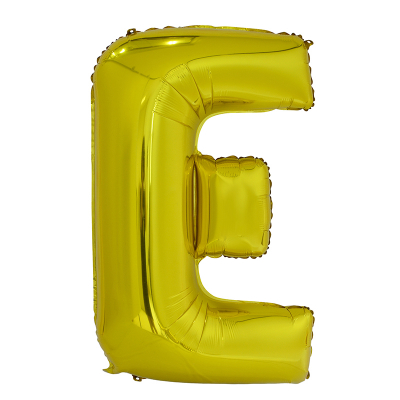 86cm 34 Inch Gaint Alphabet Letter Foil Balloon Gold E Inflated with Helium