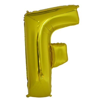 86cm 34 Inch Gaint Alphabet Letter Foil Balloon Gold F Inflated with Helium