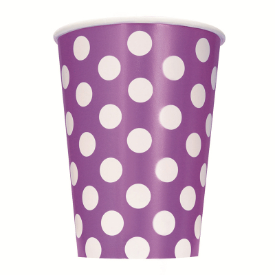 Polka Dots Cups Pretty Purple 6PK
