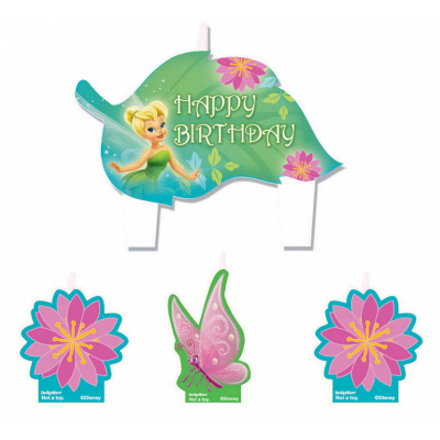 Tinker Bell Best Friend Fairies Birthday Candle Set 4PK