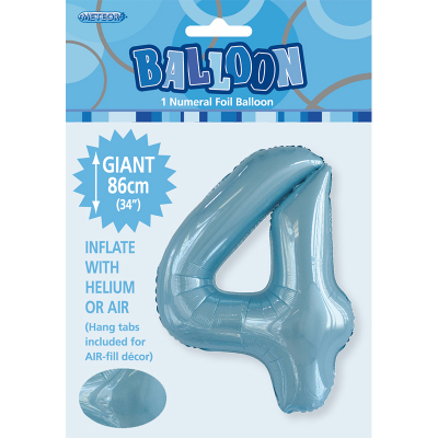 86cm 34 Inch Gaint Number Foil Balloon Pastel Blue 4