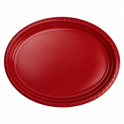 Five Star Oval Large Plate 32.9cm x 24.5cm Apple Red 20PK