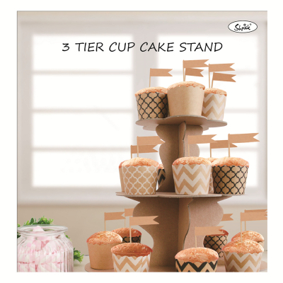 3 Tier Paper Cake Stand - Kraft