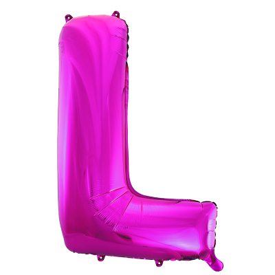 86cm 34 Inch Gaint Alphabet Letter Foil Balloon Dark Pink L Inflated with Helium