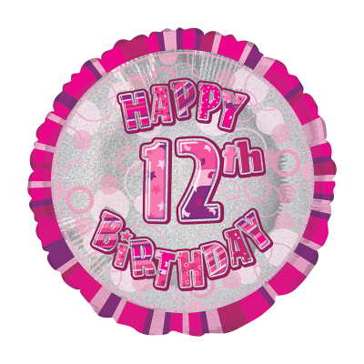 45cm Glitz Pink Foil Balloon 12