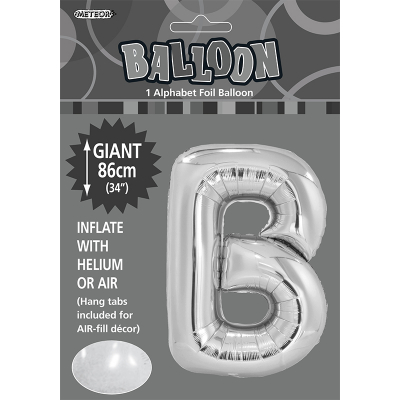 86cm 34 Inch Gaint Alphabet Foil Balloon Silver B