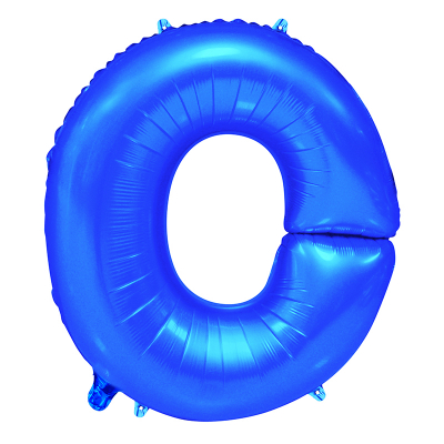 86cm 34 Inch Gaint Alphabet Letter Foil Balloon Royal Blue O Inflated with Helium