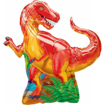 Supershape Dinosaur Party Foil Balloon Inflated with Helium