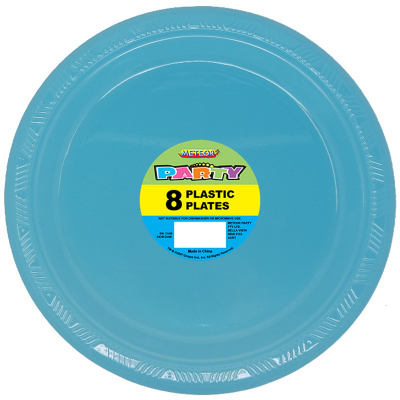 Plastic Around Plates 23cm Pastel Blue 8PK