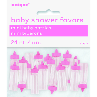 Mini Baby Bottles Pink 24PK
