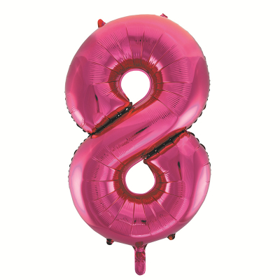 86cm 34 Inch Gaint Numeral Foil Balloon Dark Pink 8