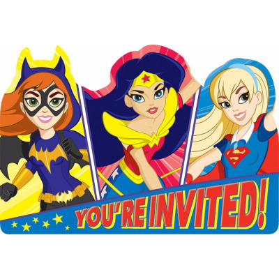 DC Superhero Girls Postcard Invitations 8PK