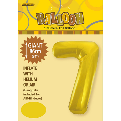 86cm 34 Inch Gaint Numeral Foil Balloon Gold 7