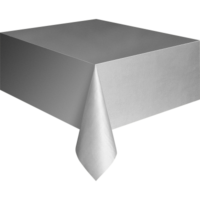 Rectangle Plastic Tablecover Silver