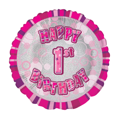 45cm Glitz Pink Foil Balloon 1