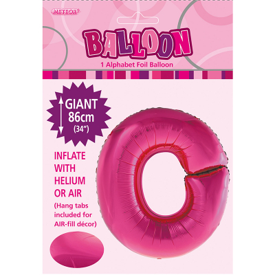 86cm 34 Inch Gaint Alphabet Foil Balloon Dark Pink O