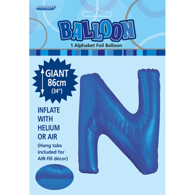 86cm 34 Inch Gaint Alphabet Foil Balloon Royal Blue N