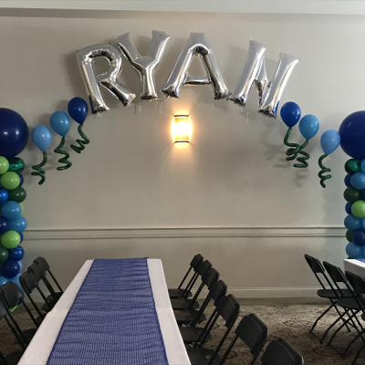 Column Arch with Name or Number Foil Balloon